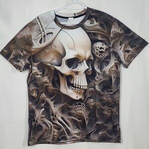 Men's Skull Graphic Short Sleeve Tee - Brown
